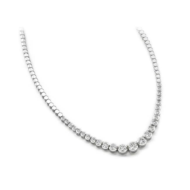 8 CT Bezel Set Diamonds Tennis Necklace 