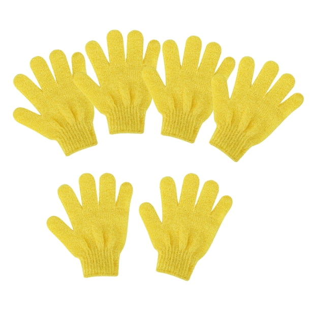 Guantes Exfoliantes de Cuerpo de Baño Sunnimix 6 Piezas Amarillo