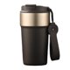 thumbnail image 1 of de Café de Acero Inoxidable de Boca Grande, Doble Vaso con Pajita, Aislamiento Térmico, Compatible con Portavasos de Coche, Color Negro., 1 of 5