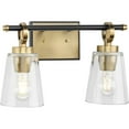 thumbnail image 3 of Cassell Collection Two-Light Vintage Brass Matte Black Luxe Industrial Bath & Vanity Light, 3 of 13