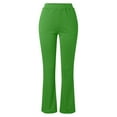 thumbnail image 5 of Dezsed Women's Stretchy Slim Straight Dress Pants Business Office Casual Work Trousers Lounge Pants with Pockets Green S, 5 of 5