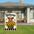 thumbnail image 3 of AMHNF Linen Garden Flag with Highland Cow and Sunflowers for Spring Summer Home Outdoor Garden Yard Door Decor 12x18 inch, 3 of 5