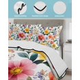 thumbnail image 4 of Quilts Full Size, Retro Flower Soft Comforter Bedding Set for Bed, Boho Country Floral Leaf Plant Watercolor Lightweight Quilted Bedspread with Pillow Cover(2 Pieces) for All Season, 78x90 Inch, 4 of 6