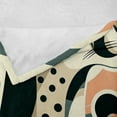 thumbnail image 4 of Ambesonne Cheetah Fleece Throw Blanket Mid Century Modern Minimal 70"x90" Peach Grey Teal and Eggshell, 4 of 5