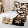 thumbnail image 4 of Homewish Paw Bone Plaid Twin Quilt Set,Retro Pet Dog Theme Twin Coverlet Set,Brown,2-Piece, 4 of 7