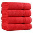 thumbnail image 2 of Superior Egyptian Cotton Absorbent Red Bath Towel Set of 4, 2 of 13