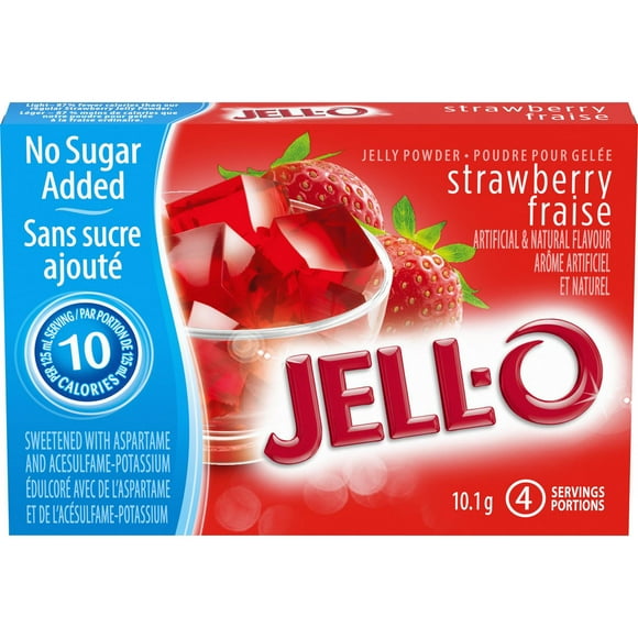 Jell-O Strawberry Jelly Powder Light, Gelatin Mix, 10.1g