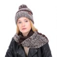 thumbnail image 1 of Hat Scarf Set Fashion Chunky Breathable Pompom Knitted Hat Loop Scarf for Woman, 1 of 10
