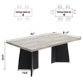 thumbnail image 4 of M optimized 63" Wooden Dining Table for 6-8 People, Kitchen Table with Extra Thickened Tabletop & Heavy Duty Base Legs, Modern Rectangular Dinner Table for Kitchen, Conference Room, Home, 4 of 7