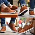 thumbnail image 4 of Cyiecw Men's Fashion Sneakers Invisible Height Increasing Elevator Shoes for Men Lace-up Casual Fashion Leather Sneakers Dress Shoes -2.36 Inches Taller, 4 of 8