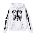 thumbnail image 4 of Wonitaaizi Girl Kids Halloween Hoodie with Pocket Skeleton Print Funny Pullover Oversized Sweatshirt for Girl (3-4 Years,White), 4 of 5