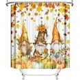 thumbnail image 3 of Fall Gnome Pumpkin Shower Curtain Autumn Pumpkin Maple Leaves Bathroom Curtain Autumn Harvest Fruit Sunflower Plant Thanksgiving Sunflower Home Bathtub Decor Waterproof Fabric 72x72 Inch, 3 of 6
