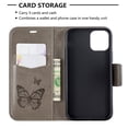 thumbnail image 3 of iPhone 11 Pro Max 6.5" Wallet Case, Dteck Embossed Butterfly Flip PU Leather Stand Wallet Case Cover For Apple iPhone 11 Pro Max 2019, Gray, 3 of 6