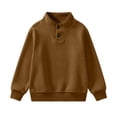 thumbnail image 7 of akafmk Boys Mockneck Sweatshirts Long Sleeve Pullover Sweatshirt Button Stand Collar Ribbed Cuffs Casual Tops Kids Fall Winter Clothes, Size 4-5 Years, 7 of 7