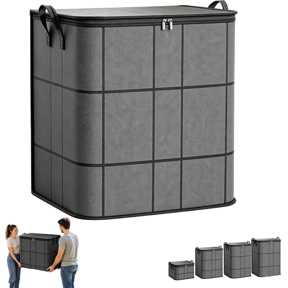 Extra Large Moving Bags with Zipper, Large Capacity Foldable Fabric Storage Bags with Dustproof Closure for Bedding, Quilts, Closet Storage and Moving Day
