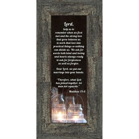 Framed Marriage Prayer with Scripture, Christian Wedding Gift, 6x12