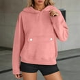 thumbnail image 2 of Kawaii Clothes Women's Solid Color Sweatshirt Women's Casual Solid Color Hooded Sweatshirt With Pocket Comfortable Pullover Hoodie For Everyday Wear, 2 of 7