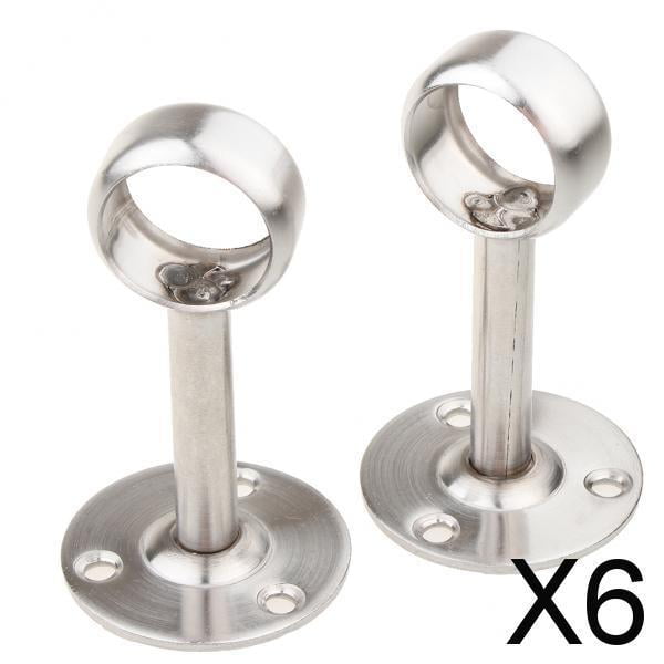 Soporte de varilla de armario de acero inoxidable Soledad 25mm 6 piezas
