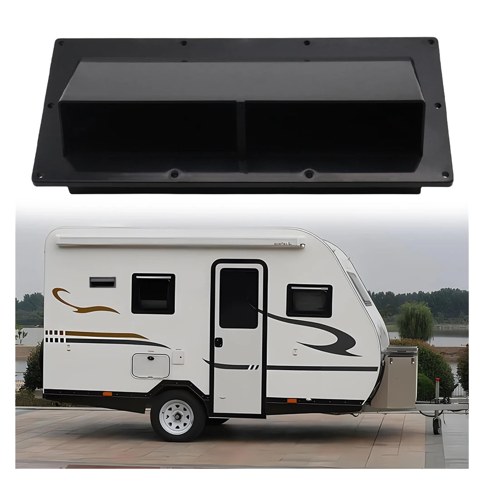 Side Vent Ventilation Low Noise Caravan Motorhome Trailer Side Air Vent with Screws RV Stove Vent