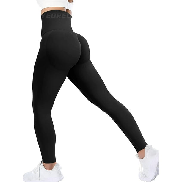 Seamless Leggings for Women Scrunch Butt Lifting Yoga Pants Peach Lift High  Waisted, Workout Sport Elastic Tights (Red, S) at  Women's Clothing  store