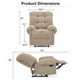 thumbnail image 3 of Aukfa Overstuffed Manual Recliner Chair, Upholstered Glider Lounge Armchair with Footrest for Bedroom Reading,Camel, 3 of 9