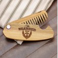 thumbnail image 6 of Enjoy The Wood Beard Comb for Men, Folding Pocket Beard Accessories for Men, Engraved Walnut Wooden Comb for Moustache, Beard & Hair - Perfect Gift for Him (Bearded), 6 of 9
