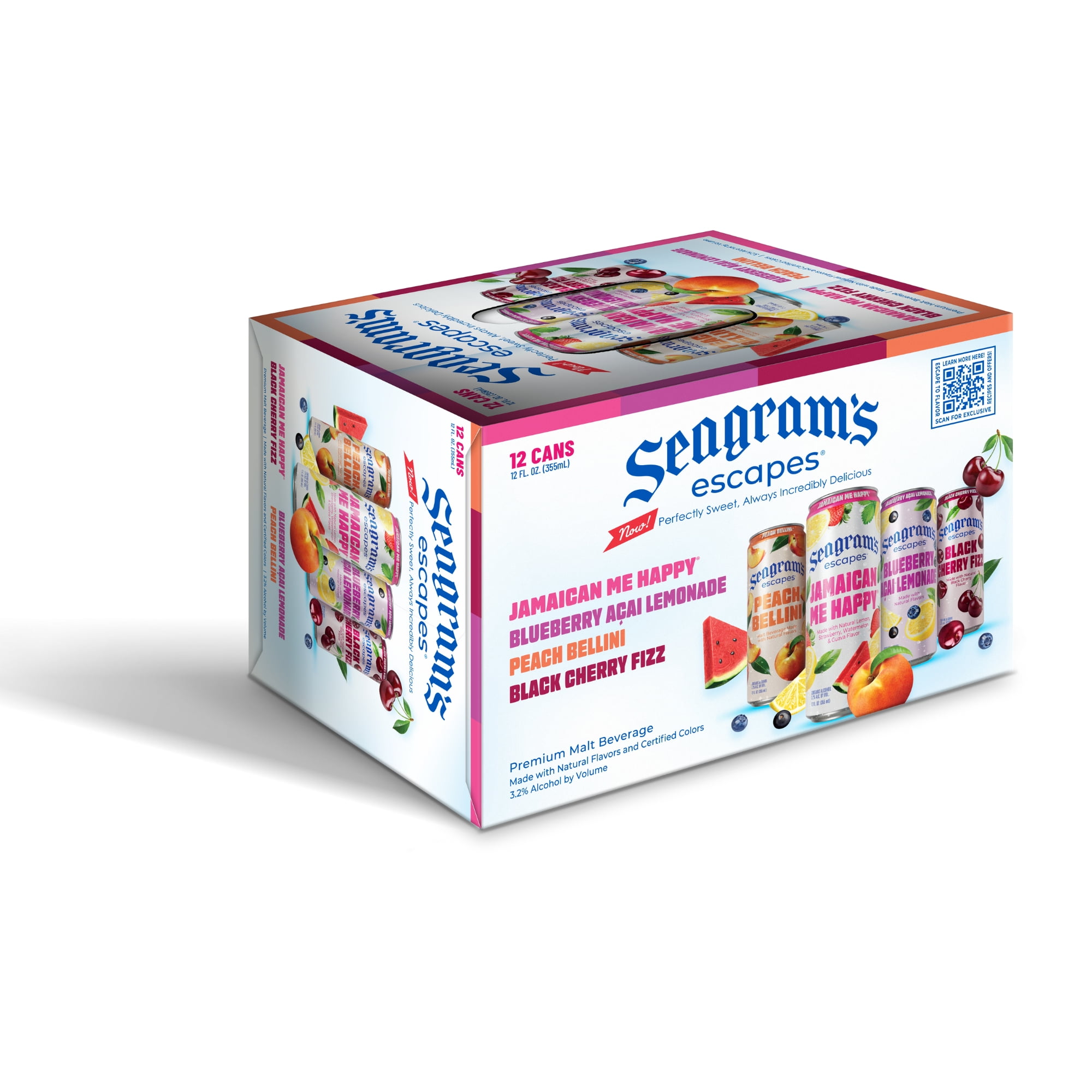 Seagram's Escapes Cocktail Variety Pack, 12 Fl Oz, 12 Count