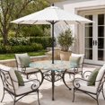 thumbnail image 2 of Round Outdoor Tablecloth with Umbrella Hole and Zipper, Beach Coastal Tablecloth with Elastic Waterproof, Summer Coral Starfish Nautical Ocean Vintage Patio Table Covers for 55" - 60" Pool Tables, 2 of 9