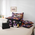 thumbnail image 6 of Homewish Halloween Skull 7 Pieces Full Size Bedding Sets,Mushrooms Flowers Full Size Bed in a Bag,Purple Yellow,Black Reversible, 6 of 8