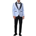 thumbnail image 2 of INSPIRE CHIC Blazers para Hombre con Solapa Metálica y Un Botón, Estilo de Fiesta, Brillantes, Talla 2XL, Azul, 2 of 4
