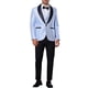 thumbnail image 2 of INSPIRE CHIC Blazers para Hombre con Solapa Metálica y Un Botón, Estilo de Fiesta, Brillantes, Talla 2XL, Azul, 2 of 4