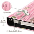 thumbnail image 3 of FORMRS 3 Ring Photo Album 4"x6" Self Adhesive Large Capacity PU Leather Cover, Pink Gingerbread House, 3 of 8