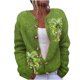 thumbnail image 2 of Cárdigan de punto con estampado de palmeras navideñas para mujer, top de poliéster para mujer, 2 of 3