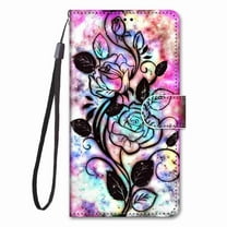 Dteck Flip Phone Case for Google Pixel 7 Pro 2022 Magnetic Shockproof Wallet Card Slot Holder Kickstand Slim Cover, Flower