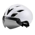 thumbnail image 1 of Casco de bicicleta con visera protectora extraíble y cómodo, resistente a los golpes. Blanco, 1 of 9