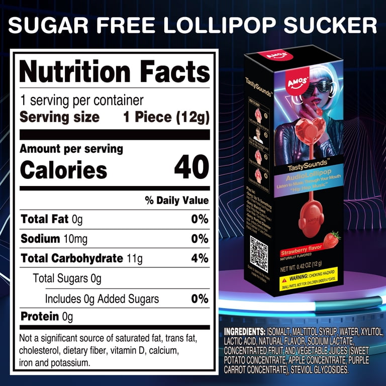 AMOS Tasty Sounds Music Lollipop Candy, Singing Music Lollipop