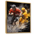 thumbnail image 2 of Designart "Dynamic Plays Yellow Football wall art I" Sports Floater Framed Wall Decor, 2 of 7
