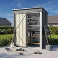 thumbnail image 6 of Asofer 5x3 ft Galvanized Steel Outdoor Storage Shed - Weatherproof Tool Shed with Air Vent, Dark Gray, 6 of 10