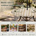 thumbnail image 6 of Round Outdoor Tablecloth with Umbrella Hole and Zipper, Orange Farmhouse Check Tablecloth with Elastic Waterproof, Buffalo Plaid Boho Vintage Rustic Patio Table Covers for 45" - 54" Pool Tables, 6 of 9