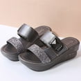 thumbnail image 4 of BONIXOOM Womens House Slippers Clearance Buckle Platform V-Day Casual Summer Shoes For Women Gray Size 8.5, 4 of 9
