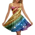 thumbnail image 2 of Hyknon Carnival Dresses for Women 2025 Sparkling Retro Graphics Printed Strap Dresses Loose Fitting Swing Round Neck Sleeveless Women Dresses, 2 of 3