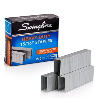 Swingline Premium Heavy Duty Staples, 15/16" Leg, 100 Per Strip, 1,000/Box