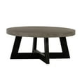 thumbnail image 2 of Concrete Round Top Coffee Table with X Shaped Base, Gray, 2 of 5