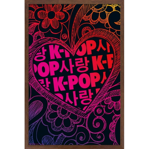 K-Pop Wall Poster, 14.725" x 22.375", Framed