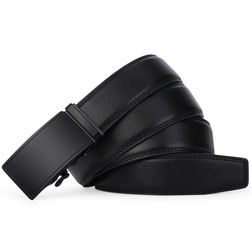 SENDEFN Men's Leather Belt with Ratchet Buckle, Black photo 4