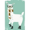 thumbnail image 2 of Vess, June Erica 23x32 Black Ornate Wood Framed with Double Matting Museum Art Print Titled - Bundle Up Llama II, 2 of 4