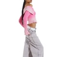 thumbnail image 3 of Sunloudy Women Lapel Crop Tops Off Shoulder Long Sleeve Gradient Print Slim Fit T-Shirts Ribbed Tops, 3 of 7