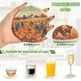 thumbnail image 3 of Fall Pumpkin Harvest Drink Coasters with Holder Absorbent Coaster for Coffee Table Room Decor 6 Pack, 3 of 7
