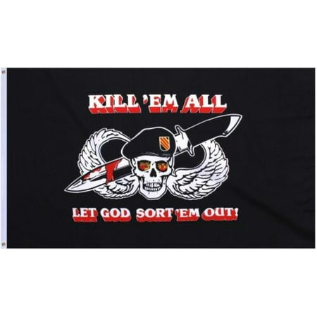 UPC: 0753569857959 | 3X5 Kill em All Let God Sort em Out Special Forces Flag Premium Banner FAST SHIP