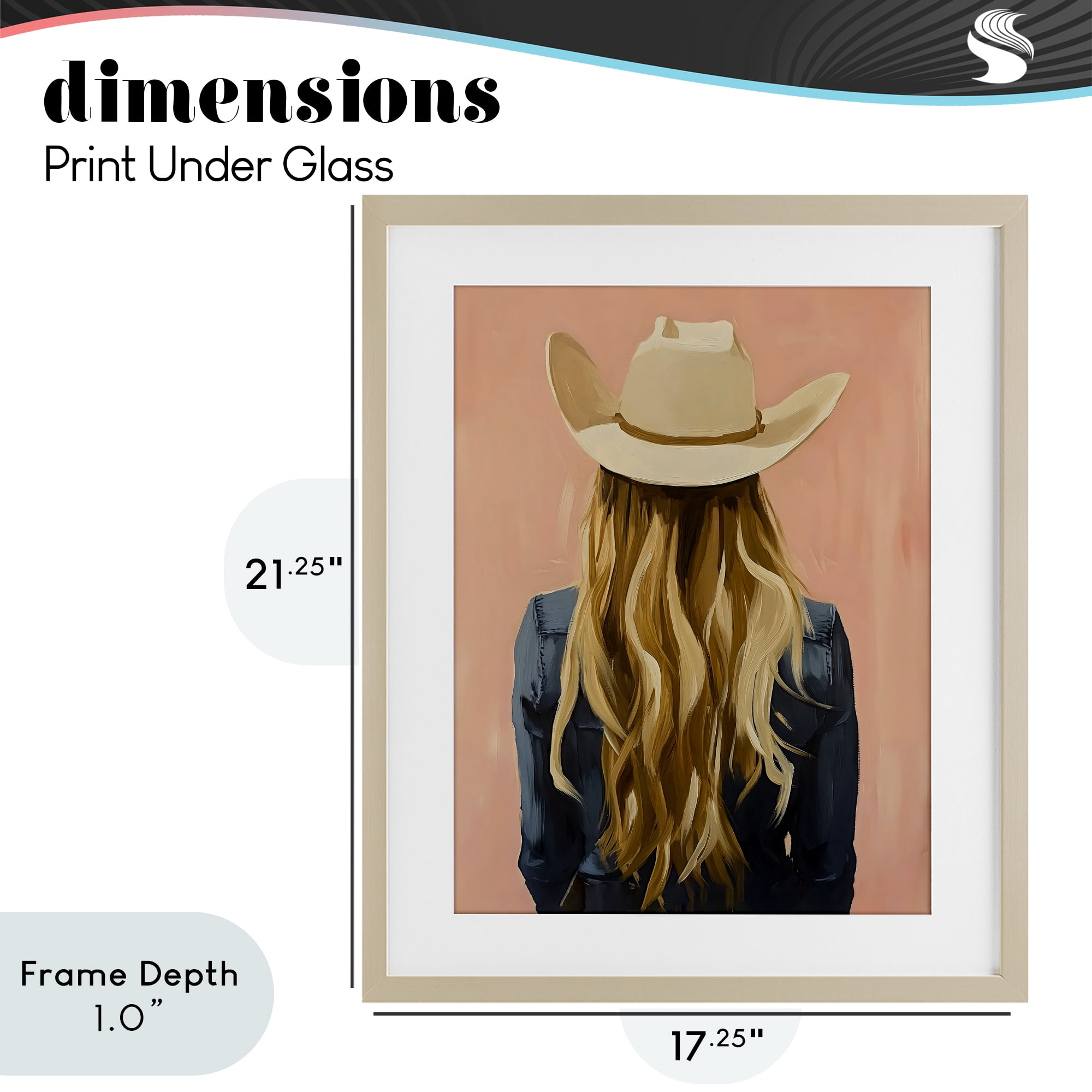 Stupell Industries Blonde Cowgirl Back View Birch Framed Print Under Glass, design by The Prints Vibe